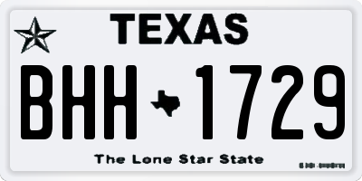 TX license plate BHH1729