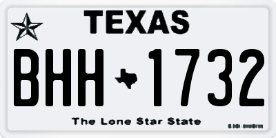 TX license plate BHH1732