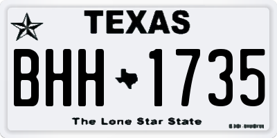 TX license plate BHH1735