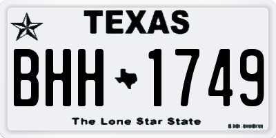 TX license plate BHH1749