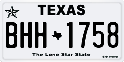 TX license plate BHH1758