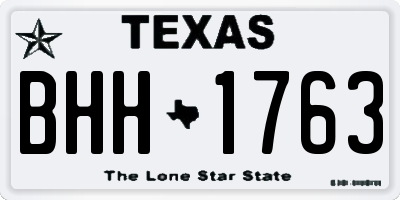 TX license plate BHH1763