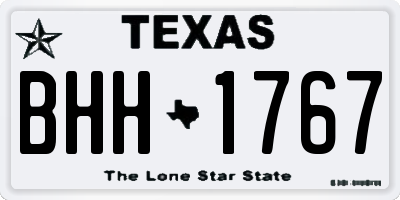 TX license plate BHH1767