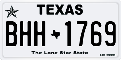 TX license plate BHH1769