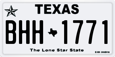 TX license plate BHH1771
