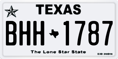TX license plate BHH1787