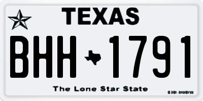 TX license plate BHH1791
