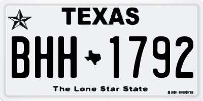 TX license plate BHH1792