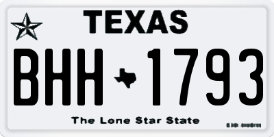 TX license plate BHH1793