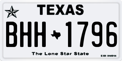 TX license plate BHH1796