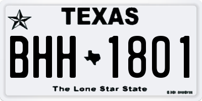 TX license plate BHH1801