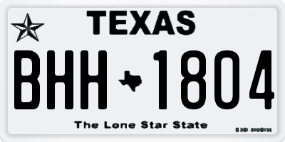 TX license plate BHH1804