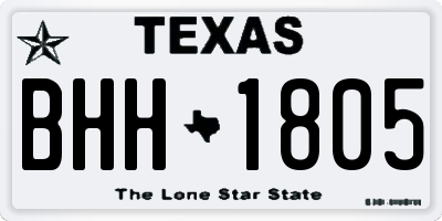 TX license plate BHH1805