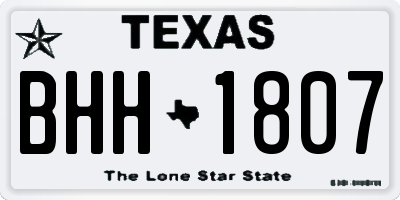 TX license plate BHH1807