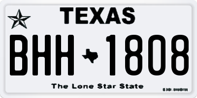 TX license plate BHH1808