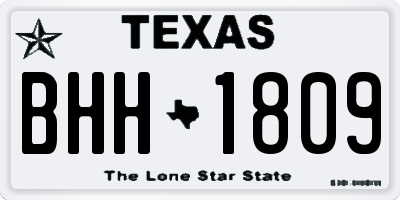 TX license plate BHH1809