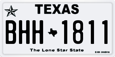TX license plate BHH1811