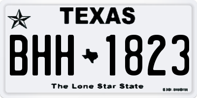 TX license plate BHH1823