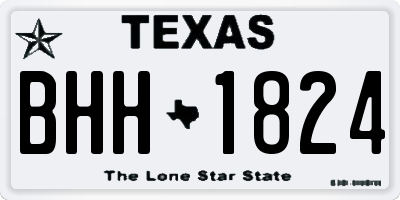 TX license plate BHH1824