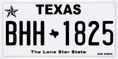 TX license plate BHH1825