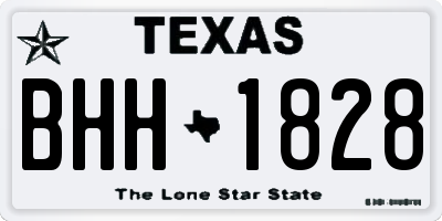 TX license plate BHH1828