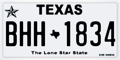 TX license plate BHH1834