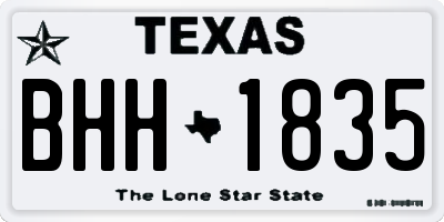TX license plate BHH1835