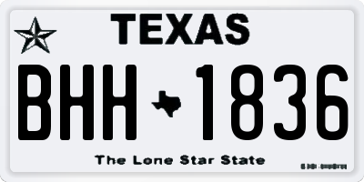 TX license plate BHH1836