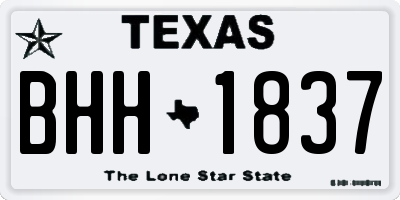 TX license plate BHH1837
