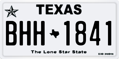 TX license plate BHH1841