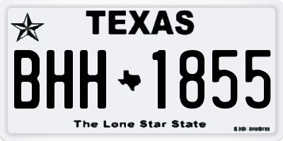 TX license plate BHH1855