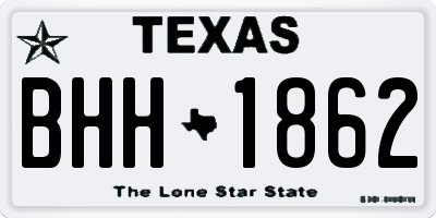 TX license plate BHH1862