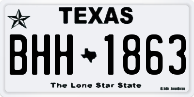 TX license plate BHH1863