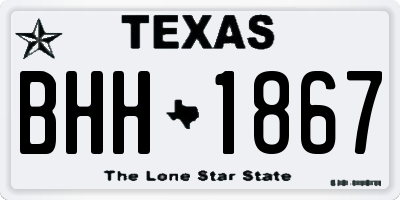 TX license plate BHH1867