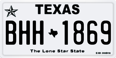 TX license plate BHH1869