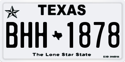 TX license plate BHH1878