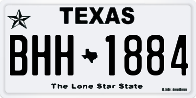 TX license plate BHH1884