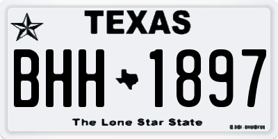 TX license plate BHH1897