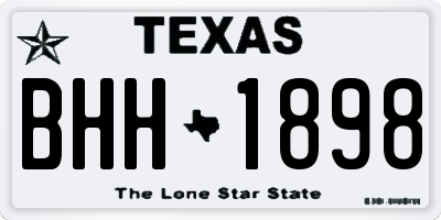 TX license plate BHH1898