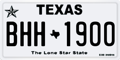 TX license plate BHH1900
