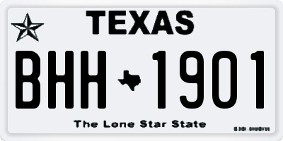 TX license plate BHH1901