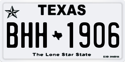 TX license plate BHH1906