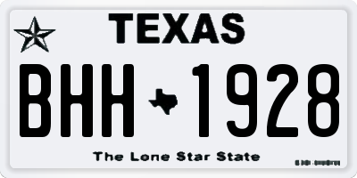 TX license plate BHH1928