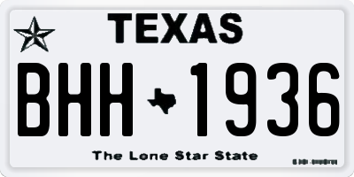 TX license plate BHH1936