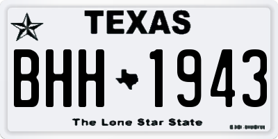 TX license plate BHH1943