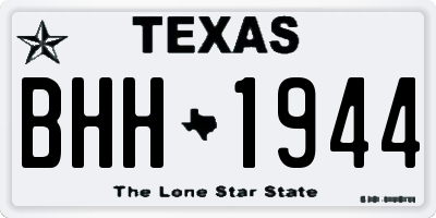 TX license plate BHH1944