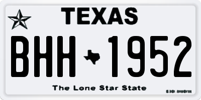 TX license plate BHH1952