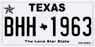 TX license plate BHH1963