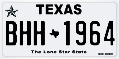 TX license plate BHH1964