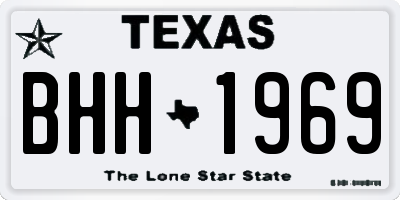 TX license plate BHH1969